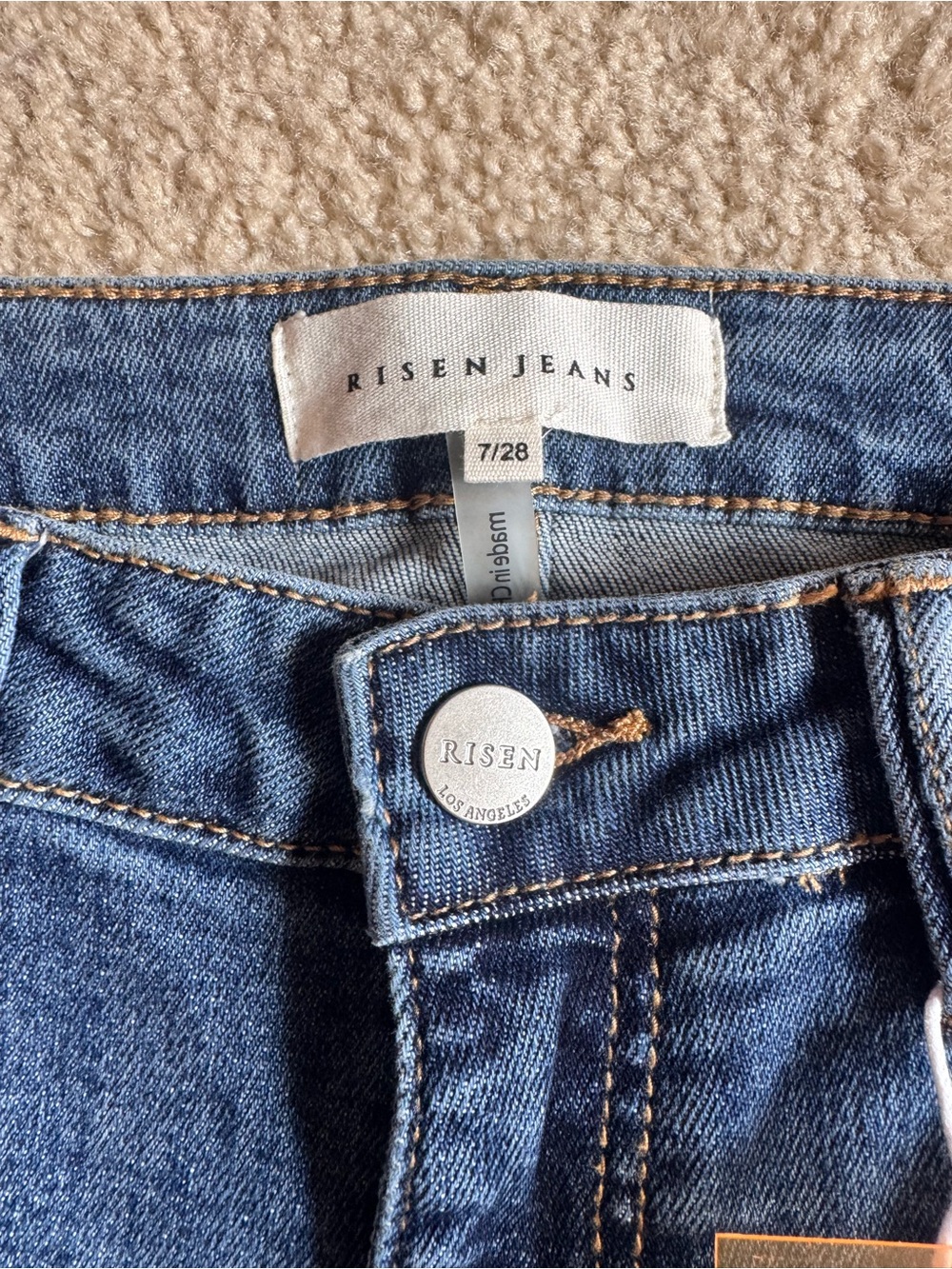 Mid Blue Women's Flared Jeans - Picture 3 of 4